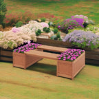 Giantex Set of 2 Outdoor Bench, Wood Raised Garden Bed w/Open Base, - Image 6