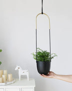 Metal Hanging Planter for Indoor Outdoor Plants Wall and Ceiling Hanging Flower - Image 2