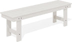 SERWALL 2-Person Outdoor Bench Backless, HDPE Outdoor Benches Weatherproof by SERWALL