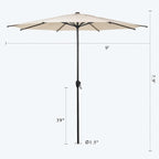 Abba Patio 9FT Lyon Outdoor Patio Umbrella Outdoor Table Umbrella - Image 3