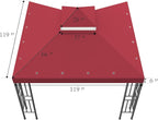 Sumfaller 10x10 FT Gazebo Replacement Canopy Top Cover Double Tiered Canopy Top - Image 6