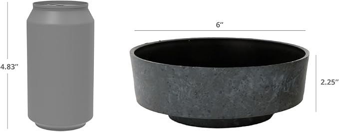 The HC Companies 6 Inch Round Plastic Succulent Capri Bowl 6"x6"x2.25" in - Image 4