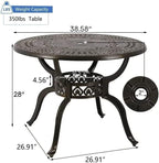 Patio Dining Table, Cast Aluminum Patio Table - Image 6