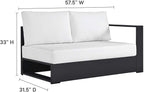 Modway Tahoe Aluminum Modular Right-Facing Outdoor Patio Loveseat in Gray White - Image 2