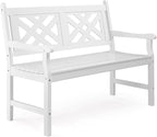 VINGLI 50" Outdoor Wood Bench, Weatehr Resistant Wooden Garden Patio Bench by VINGLI