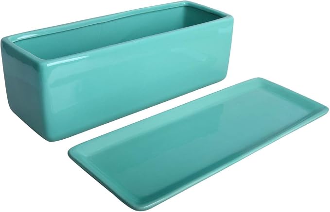 Vencer 14 Inch Rectangular Modern Minimalist Ceramic Succulent Planter Pot - Image 3
