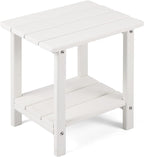 Adirondack Outdoor Side Table, 2-Tier Sturdy Patio End Table Weather Resistant by Apolimi