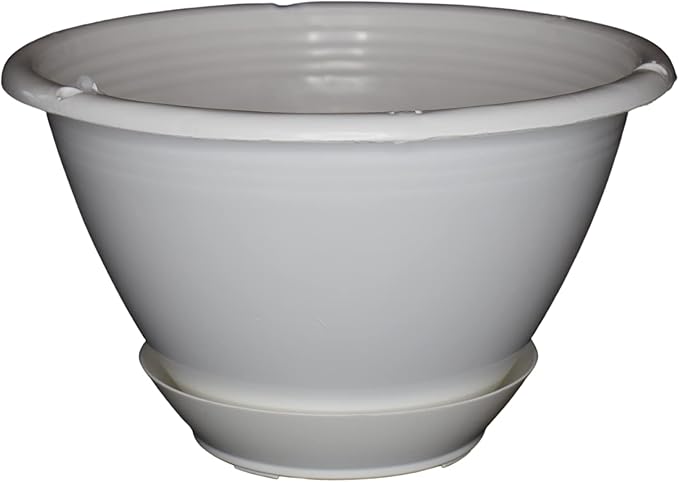 8" White Plastic Hanging Basket - Image 8