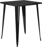 Flash Furniture Nolan Commercial Grade 31.5" Square Black Metal Indoor-Outdoor by FlashFurniture