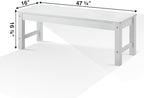 Psilvam Outdoor Bench, Two Person Poly Lumber Porch Bench, Weatherproof Garden - Image 3