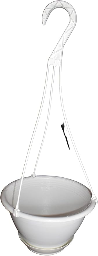 8'' White Plastic Hanging Basket - Image 5