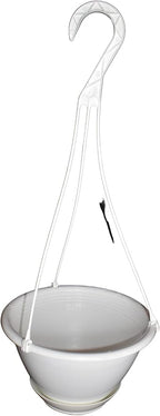 8" White Plastic Hanging Basket - Image 5