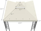 Sumfaller 10x10 FT Gazebo Replacement Canopy Top Cover Double Tiered Canopy Top - Image 6