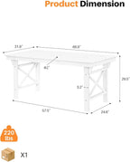 HDPE Outdoor Dining Table, 66.9” Rectangle Patio Dining Table - Image 4
