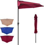 OLIXIS Half 9Ft Umbrella Outdoor Patio, Scalloped Patio Umbrella - Image 8