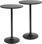 FDW Bistro Pub Table 2 Pack 40 Inch Height Cocktail Table Round Bistro Bar Table by FDW