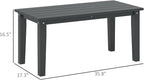Outsunny HDPE Outdoor Coffee Table, All-Weather Rectangle Patio Coffee Table - Image 3