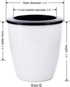 3.5“ Self Watering Planter White Flower Pot, Mini Plant Pot, African Violets - Image 4
