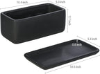 MyGift 10 Inch Matte Black Ceramic Indoor Plant Pot Succulent Planter, - Image 5