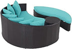 Modway Convene Wicker Rattan Outdoor Patio Poolside Sectional Sofa Daybed - Image 3