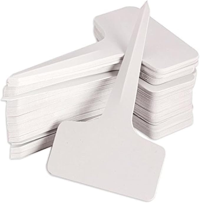 KINGLAKE 100 Pcs 6 x10cm Plastic Plant T-Type Tags Nursery Garden Labels by KINGLAKE