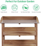 Yaheetech Outdoor Garden Potting Bench Table, Wooden Horticulture Planting - Image 3