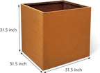 Corten Steel Planter Box Metal Outdoor Planter Large Square Cube Rustic 32 Inch - Image 2