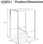 VINGLI 27 Inch Outdoor Bar Table, All-Weather Aluminum Patio Balcony Pub Table - Image 3