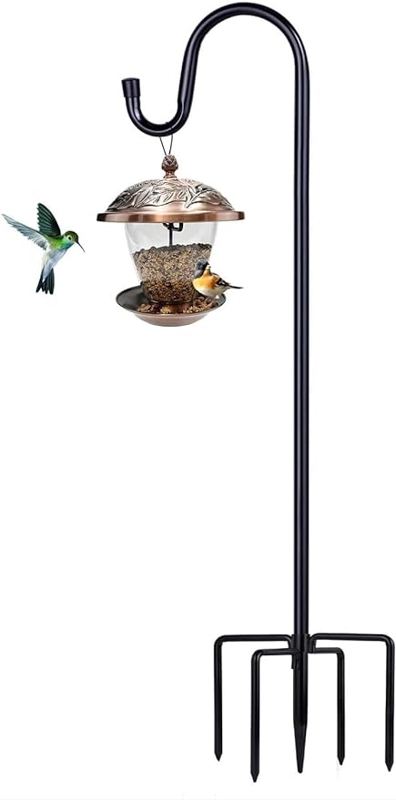 Shepherd Hooks for Outdoor, ToyHotels 1 Pack 78 Inch Bird Feeder Pole by ToyHotels