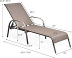 Giantex 2 Pack Patio Lounge Chair, Outdoor Chaise Lounge - Image 2