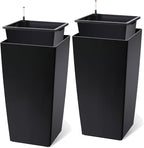 30 Inch Tall Self Watering Planters Set of 2, Outdoor Plant Pots by Unknown