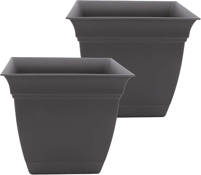 The HC Companies 10 Inch Eclipse Square Planter Pots by TheHCCompanies