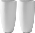 Kante 23.6" H Pure White Concrete Tall Planters, Large Outdoor Indoor by Kante