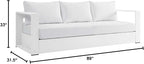 Modway Tahoe Aluminum Outdoor Patio Sofa in White White - Image 3