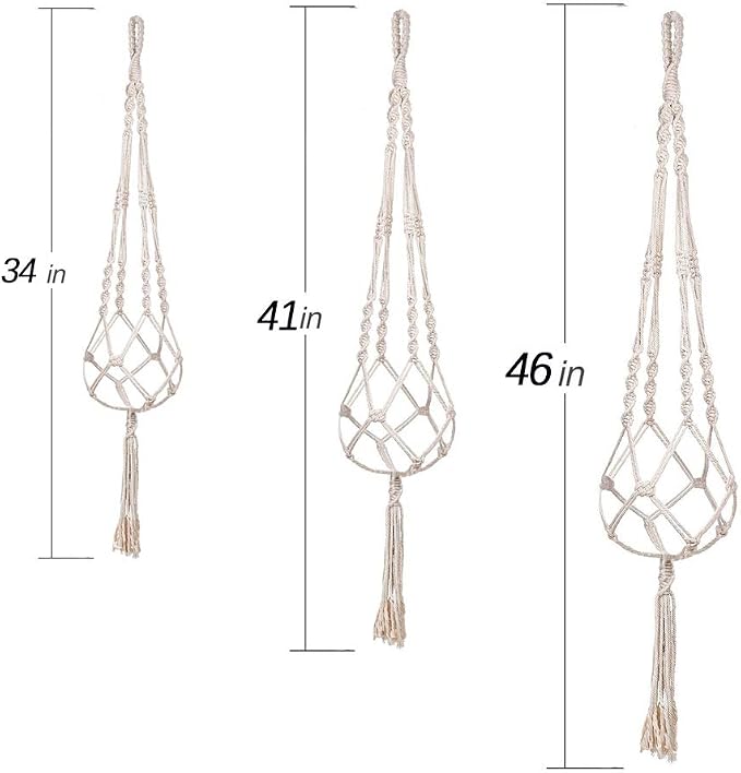 MIPON 3 Pack Macrame Plant Hanger Indoor Hanging Planter Holder - Image 4