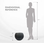 14.5 Inch Dia Plastic Round Black Planters - Image 3