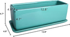 Vencer 12 Inch Rectangular Modern Minimalist Ceramic Succulent Planter Pot - Image 7