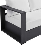 Modway Tahoe Aluminum Outdoor Patio Sofa in Gray White - Image 7