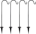 CALIDAKA 4 Pack Multi-Purpose Shepherds Hooks Outdoor Iron Shepherd Hook by CALIDAKA