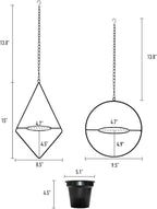 Metal Hanging Planters, Modern Plant Hanger - Image 4