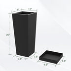 Tall Outdoor Planters Set of 2, 26 inch Tall Planters - Image 2