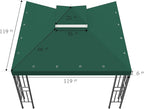 Sumfaller 10x10 FT Gazebo Replacement Canopy Top Double Tiered Canopy Top - Image 6