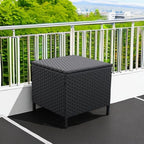 Outdoor Wicker Storage Side Table, Patio Black PE Rattan End Table - Image 5