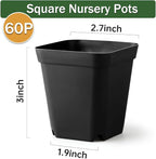 60 Pcs Nursery Pots 2.7 Inch, Plastic Seed Starting Pot - Image 2