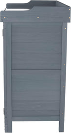 Outdoor Garden Patio Wooden Storage Cabinet Furniture Waterproof Tool Shed - Image 2