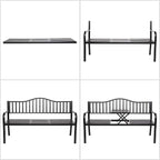 VINGLI 59" Outdoor Metal Bench Patio Bench - Image 6