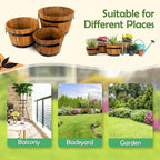 Idzo Set of 3 Wooden Upgraded Brown Orange Flower Boxes Outdoor, Durable Acacia - Image 6