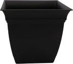 The HC Companies Eclipse Square Plastic Planter w/ Attached Saucer by TheHCCompanies