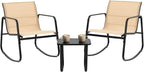DUMOS 3 Piece Patio Rocking Furniture Set，Outdoor Patio Furniture Conversation by DumosLifestyle
