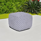 BIRDROCK HOME Square Pouf Ottoman | Cotton Braided Foot Stool - Image 2